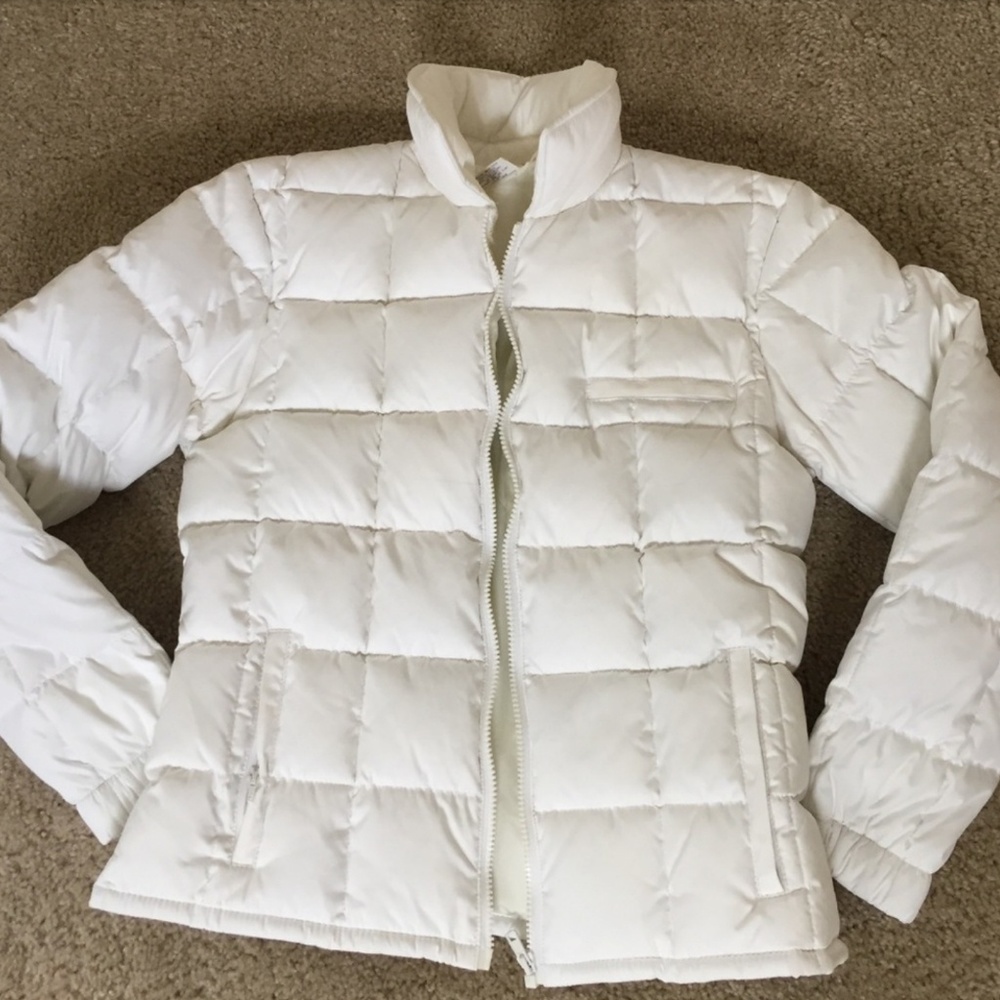 J. Crew White puffer jacket
